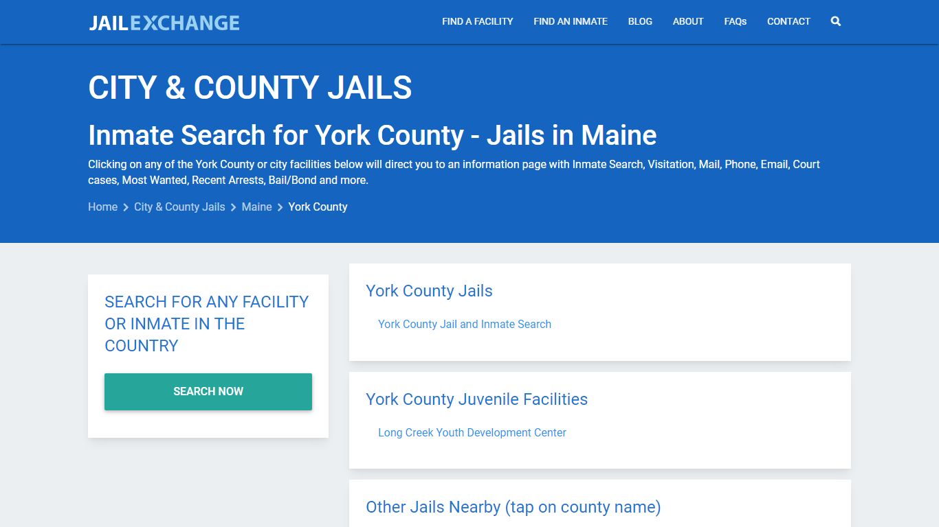 Inmate Search for York County | Jails in Maine - Jail Exchange